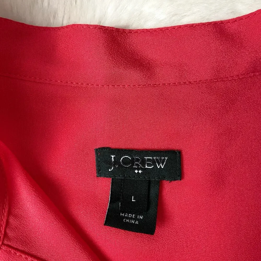 J. Crew Red Blouse Size Large